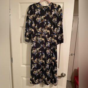 Banana Republic tie back fall midi dress